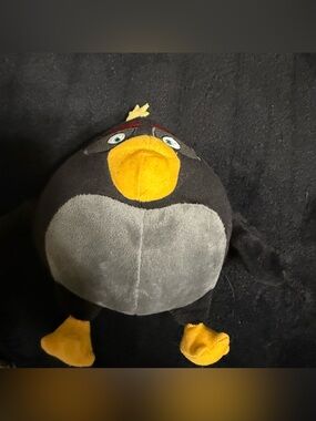 💖4/$25- Angry Birds Bomb Bird Plush Black Round Stuffed Animal Toy